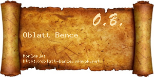 Oblatt Bence névjegykártya